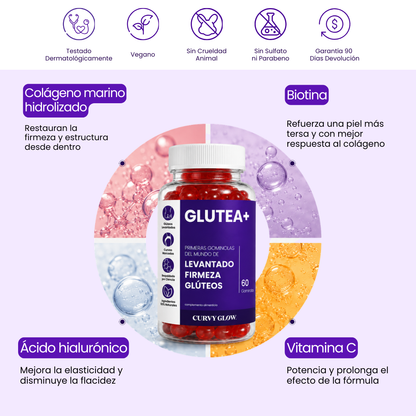 Gummies Glutea+ Levantado y Definición Glúteos